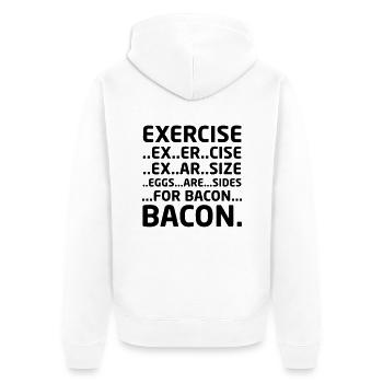 Bacon Logical Deduction - Unisex Premium Organic Zip Hoodie - white - Back - Thijin (182cm)