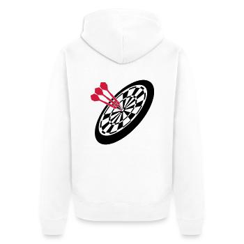 Dart Sport - Unisex Premium Organic Zip Hoodie - white - Back - Thijin (182cm)
