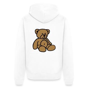 Teddy - Unisex Premium Organic Zip Hoodie - white - Back - Thijin (182cm)