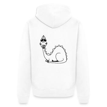 Dragon Fable animal sunglasses design cool comic - Unisex Premium Organic Zip Hoodie - white - Back - Thijin (182cm)