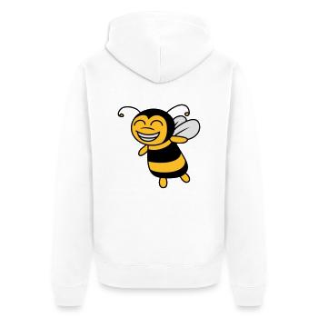 Niedliche Kleine Biene - Unisex Premium Bio Zip Hoodie - Weiß - Hinten - Thijin (182cm)