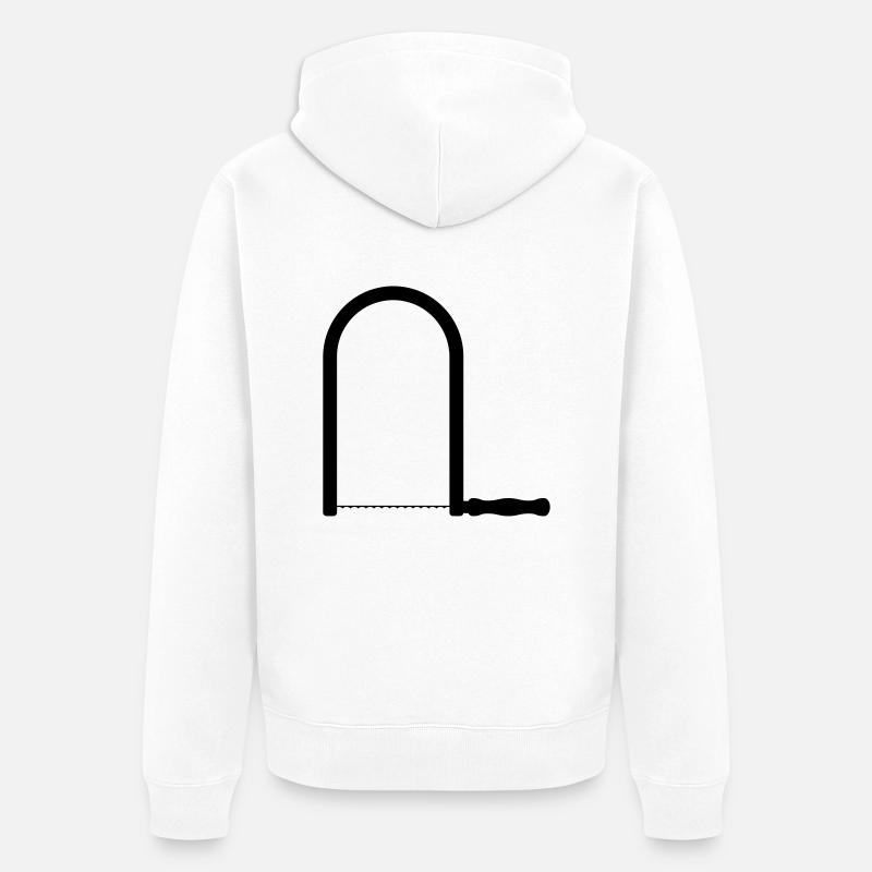 Sciure-scie à feuillage-scie artisanale - Veste à capuche bio Premium Unisexe - blanc