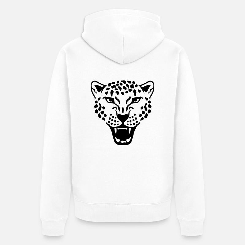 Leopard - Veste à capuche bio Premium Unisexe - blanc