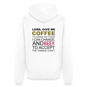 Coffee & Beer - Veste à capuche bio Premium Unisexe - blanc - Dos - Thijin (182cm)
