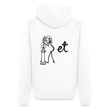 Poet, Bilderrätsel - Unisex Premium Bio Zip Hoodie - Weiß - Hinten - Thijin (182cm)