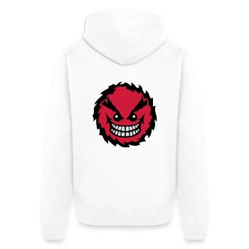 smiley feroce mechant dent 27 - Veste à capuche bio Premium Unisexe - blanc - Dos - Thijin (182cm)