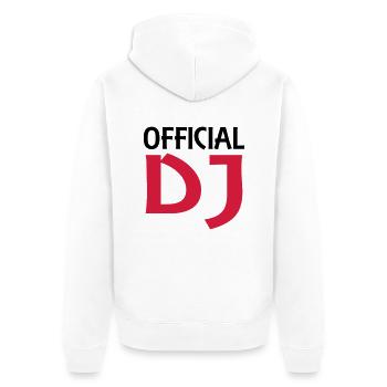 Official DJ - Unisex Premium Bio Zip Hoodie - Weiß - Hinten - Thijin (182cm)