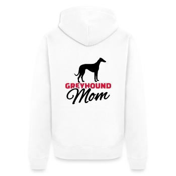 Windhund - Unisex Premium Bio Zip Hoodie - Weiß - Hinten - Thijin (182cm)