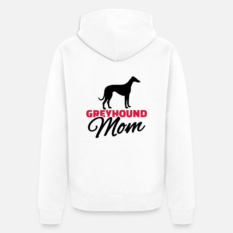 Greyhound Mom - Veste à capuche bio Premium Unisexe - blanc