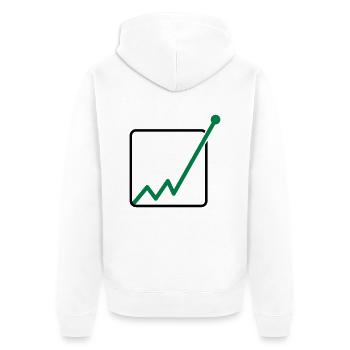 gewinn durch die decke linie diagramm pfeil aufste - Unisex Premium Bio Zip Hoodie - Weiß - Hinten - Thijin (182cm)