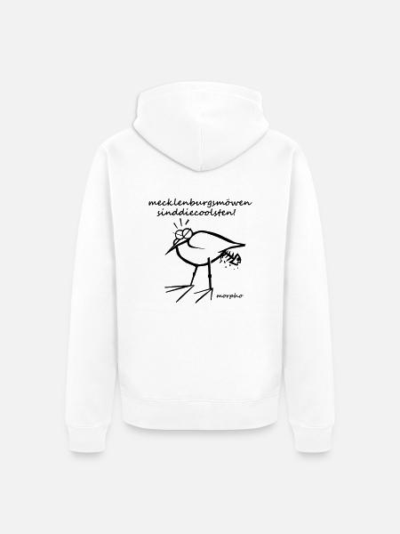 Möwe - Unisex Premium Bio Zip Hoodie - Weiß