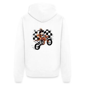 Supermoto Racing - Supermotard - Veste à capuche bio Premium Unisexe - blanc - Dos - Thijin (182cm)