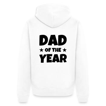 Papa Fête des Pères Naissance Bébé Anniversaire - Veste à capuche bio Premium Unisexe - blanc - Dos - Thijin (182cm)