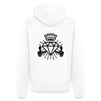 Thumbs up (Diamant) - Unisex Premium Bio Zip Hoodie - Weiß - Hinten - Thijin (182cm)