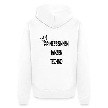 prinzessinnen_tanzen_techno - Unisex Premium Bio Zip Hoodie - Weiß - Hinten - Thijin (182cm)