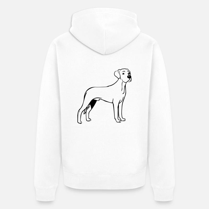 Chien Rhodesian Ridgeback - Veste à capuche bio Premium Unisexe - blanc