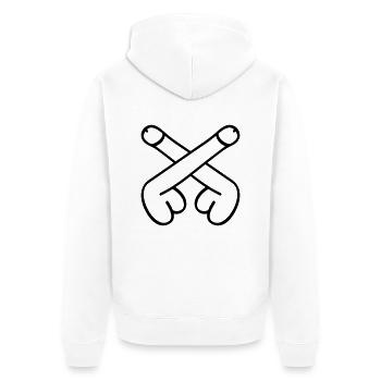 dicks symbol - Unisex Premium Bio Zip Hoodie - Weiß - Hinten - Thijin (182cm)
