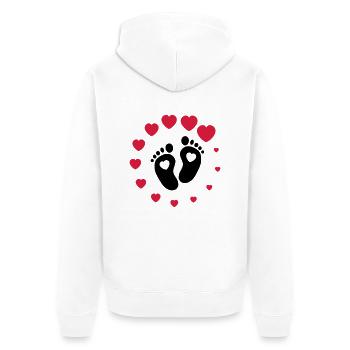 Baby loading - Schwangerschaft - Neugeborenes - Unisex Premium Bio Zip Hoodie - Weiß - Hinten - Thijin (182cm)
