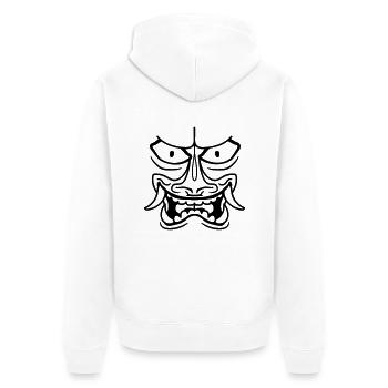 face head evil - Unisex Premium Organic Zip Hoodie - white - Back - Thijin (182cm)