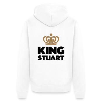 King stuart name thing crown - Unisex Premium Organic Zip Hoodie - white - Back - Thijin (182cm)