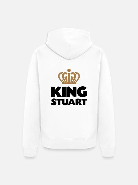 King stuart name thing crown - Unisex Premium Organic Zip Hoodie - white