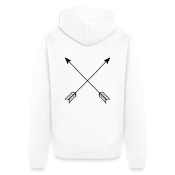 Hipster Arrows, Vintage, Hipsters, Arrow - Veste à capuche bio Premium Unisexe - blanc - Dos - Thijin (182cm)