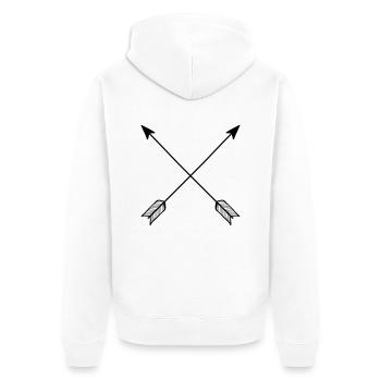Hipster Arrows, Vintage, Hipsters, Pfeile, Pfeil - Veste à capuche bio Premium Unisexe - blanc - Dos - Thijin (182cm)
