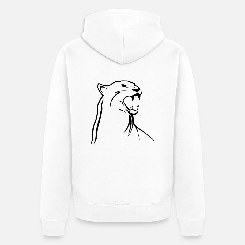 panther_01 - Veste à capuche bio Premium Unisexe - blanc