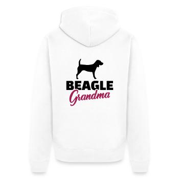 Beagle - Unisex Premium Bio Zip Hoodie - Weiß - Hinten - Thijin (182cm)