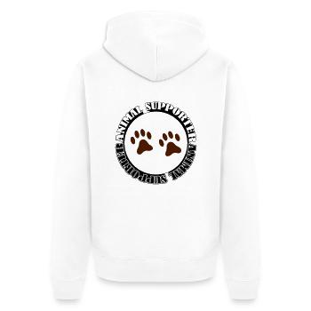 animal supporter - Unisex Premium Bio Zip Hoodie - Weiß - Hinten - Thijin (182cm)