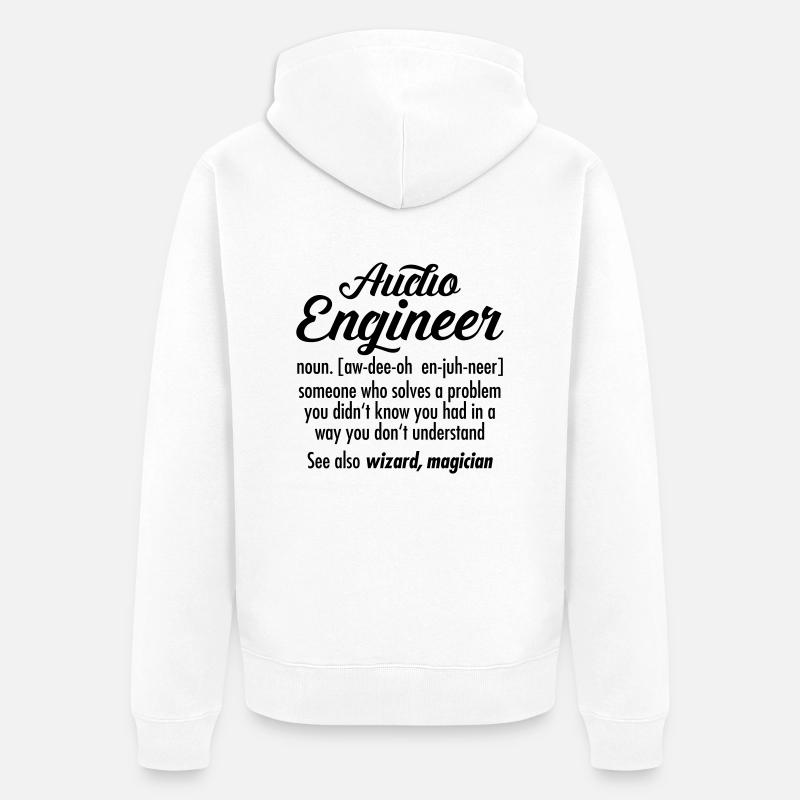 Audio Engineer - Definition - Veste à capuche bio Premium Unisexe - blanc