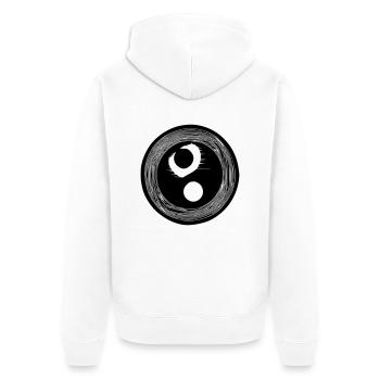 Yin Yang Sign Symbol Peace Happiness Vector 8 - Unisex Premium Organic Zip Hoodie - white - Back - Thijin (182cm)
