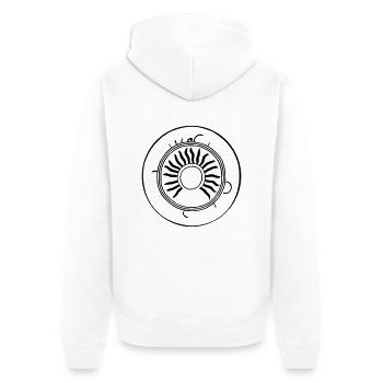 Sonne Mond Mosaik Astrologie Symbol Vektor 9 - Unisex Premium Bio Zip Hoodie - Weiß - Hinten - Thijin (182cm)