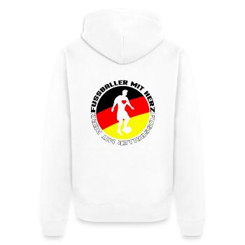 fussballer mit herz deutschland 3 - Unisex Premium Bio Zip Hoodie - Weiß - Hinten - Thijin (182cm)