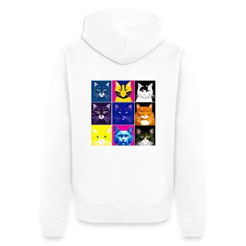 A008 - Unisex Premium Bio Zip Hoodie - Weiß - Hinten - Thijin (182cm)