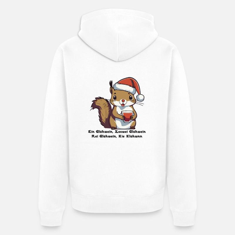 Glühhörnchen 2 - Unisex Premium Bio Zip Hoodie - Weiß