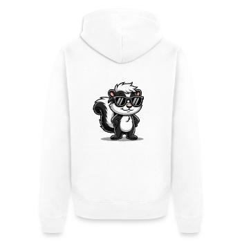 Skunk Comic - Unisex Premium Organic Zip Hoodie - white - Back - Thijin (182cm)