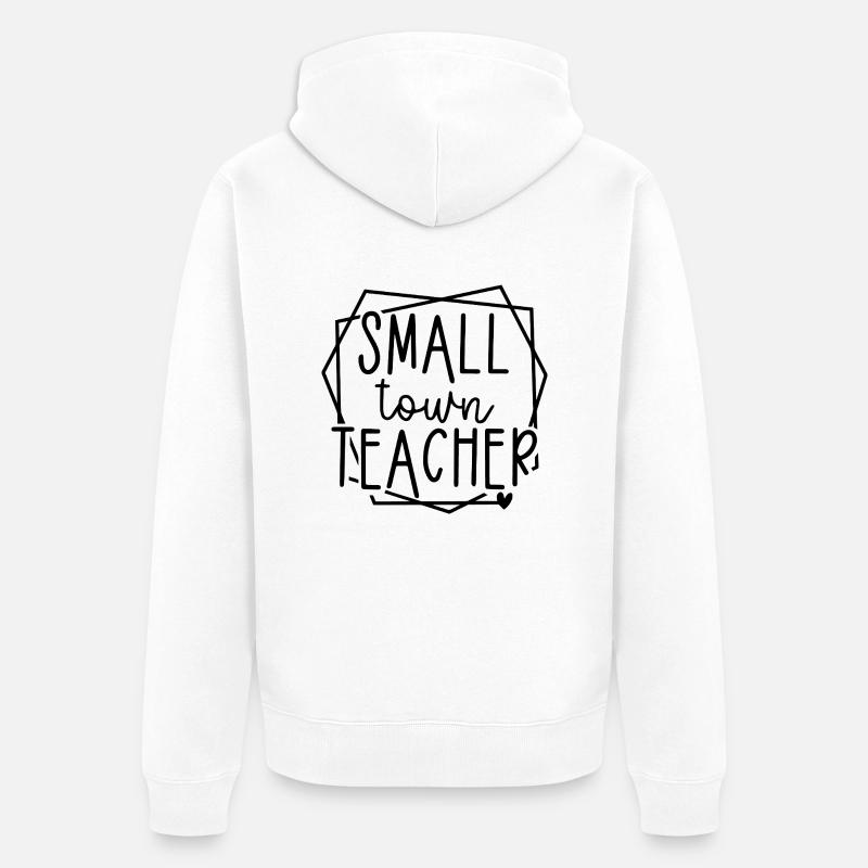 Kleinstadtlehrer Herzgrafik für Pädagogen - Unisex Premium Bio Zip Hoodie - Weiß