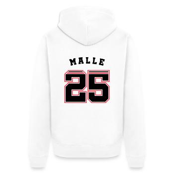 Malle 2025 Trikot - Unisex Premium Bio Zip Hoodie - Weiß - Hinten - Thijin (182cm)