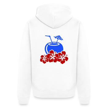 cocktail hibiskus - Unisex Premium Bio Zip Hoodie - Weiß - Hinten - Thijin (182cm)