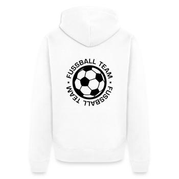 Fussball Team - Unisex Premium Bio Zip Hoodie - Weiß - Hinten - Thijin (182cm)