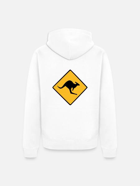 Roadsign Känguruh - Unisex Premium Bio Zip Hoodie - Weiß