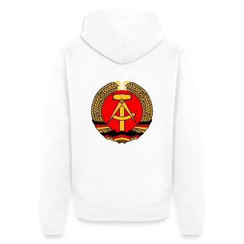 ddr gdr emblem - Unisex Premium Organic Zip Hoodie - white - Back - Thijin (182cm)