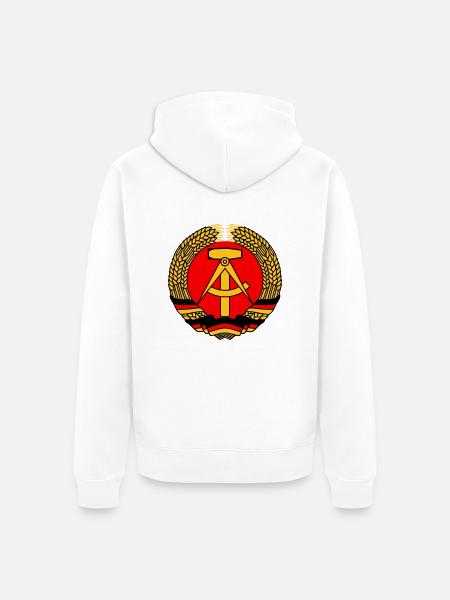 ddr gdr emblem - Unisex Premium Organic Zip Hoodie - white
