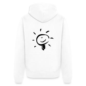 Happy Bulb / Fröhliche Glühbirne 1c - Unisex Premium Bio Zip Hoodie - Weiß - Hinten - Thijin (182cm)
