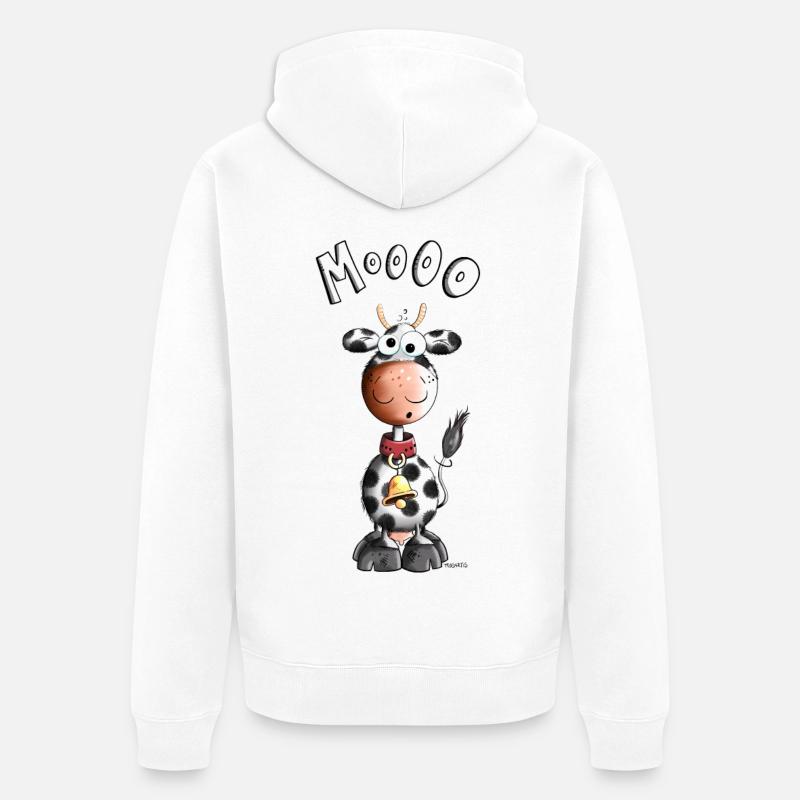 Mignon vache - Veste à capuche bio Premium Unisexe - blanc