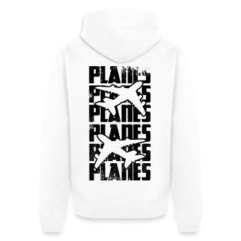 Luftfahrzeuge - Unisex Premium Bio Zip Hoodie - Weiß - Hinten - Thijin (182cm)