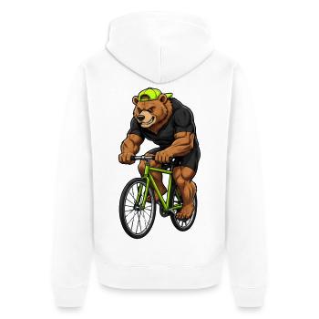 Cycliste Bear Vélo de route VTT Vélo sport - Veste à capuche bio Premium Unisexe - blanc - Dos - Thijin (182cm)