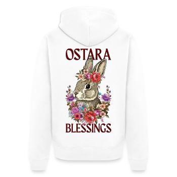 Ostara-Segnungen Frohe Osterhasenblume - Unisex Premium Bio Zip Hoodie - Weiß - Hinten - Thijin (182cm)