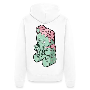 Gummy Cthulhu - Unisex Premium Bio Zip Hoodie - Weiß - Hinten - Thijin (182cm)
